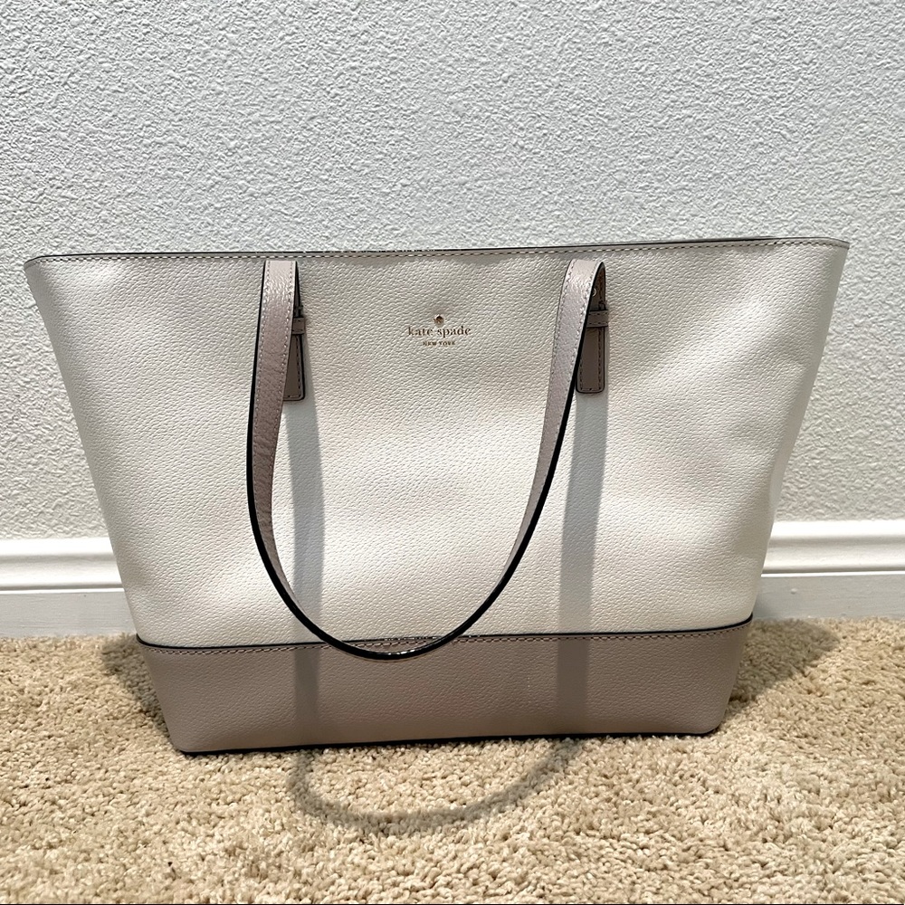 NEW Kate Spade Large Tote Cream and Taupe